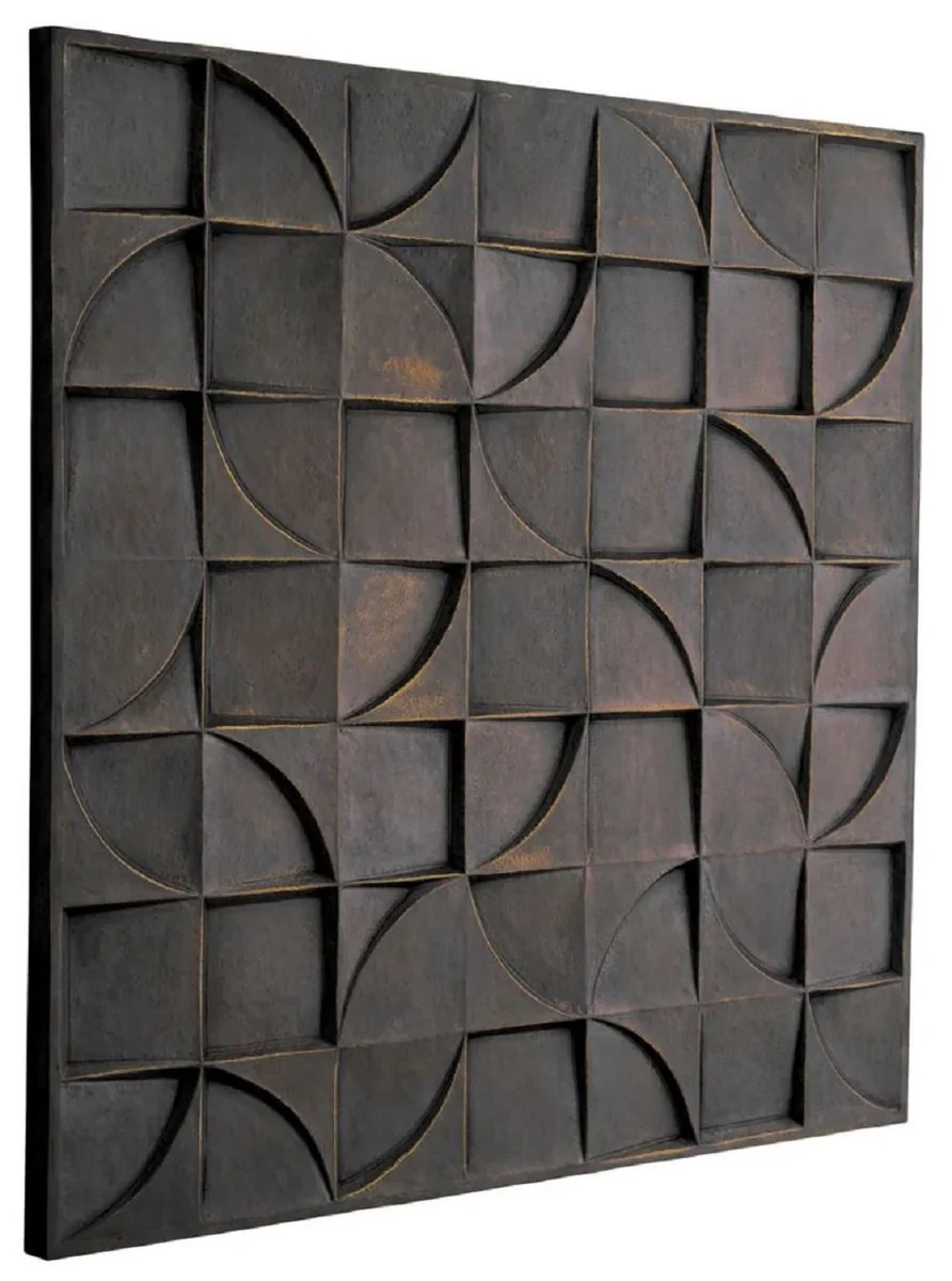 Casa Padrino relieve de pared de lujo bronce 105 x 4,5 x A. 105 cm - Mural cuadrado - Decoración de salón - Decoración de hotel - Decoración de paredes - Colección de lujo