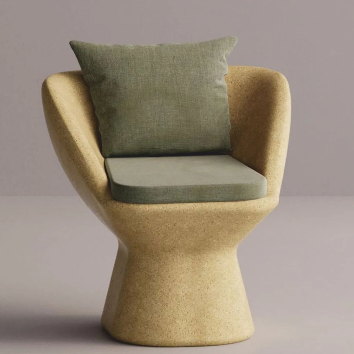 Casa Padrino sill¨®n de lujo amarillo / verde - Sill¨®n de hormig¨®n resistente a la intemperie