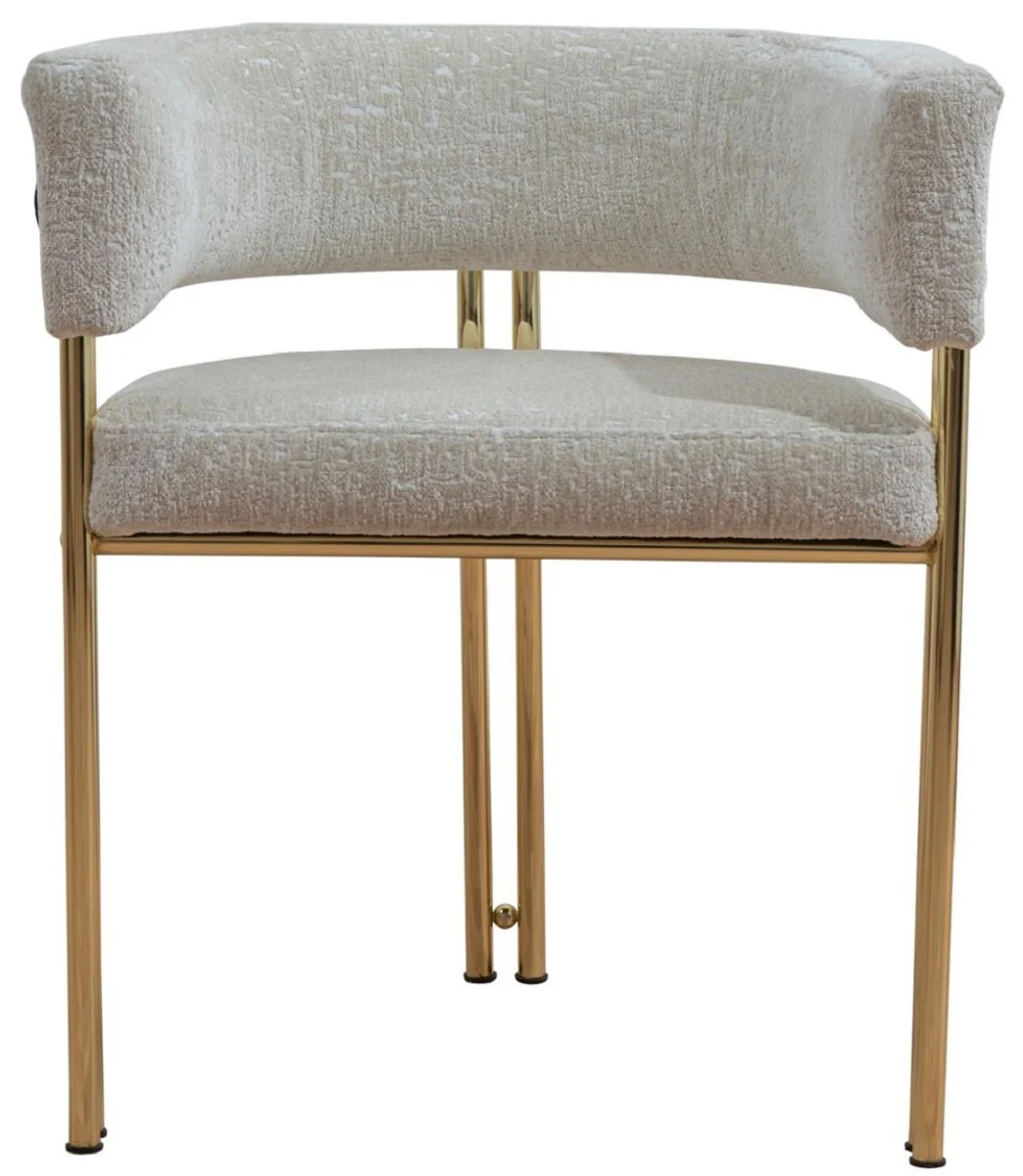 Casa Padrino conjunto de 6 sillas de comedor de lujo con reposabrazos gris / oro A. 74 cm