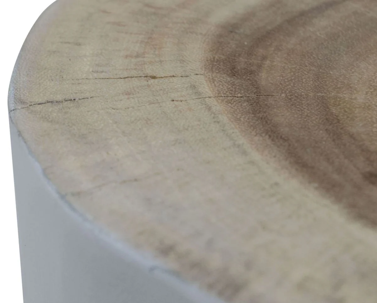 Casa Padrino taburete / mesa auxiliar de la sala blanco ? 27 x H. 45 cm - Muebles de Lujo