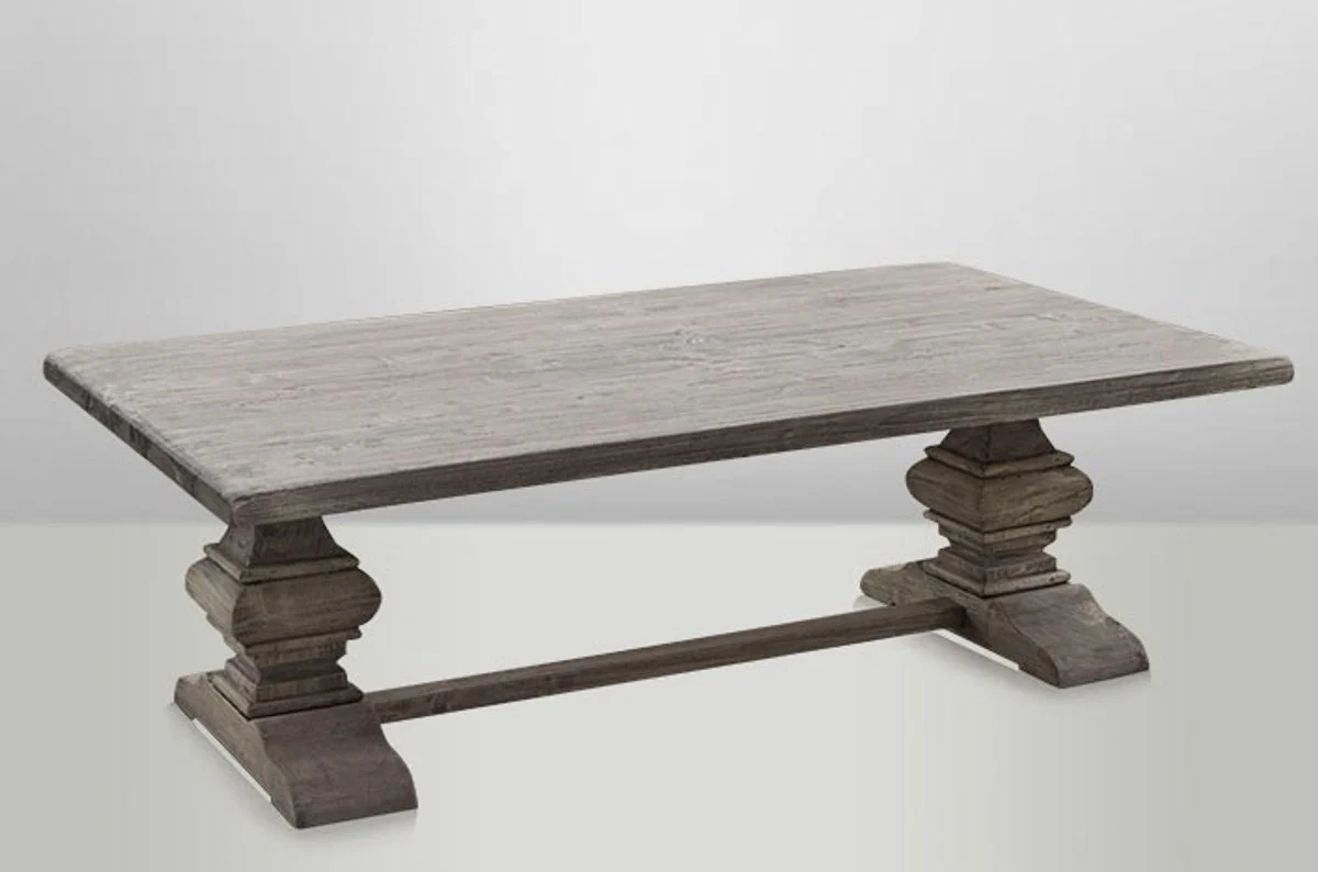 Casa Padrino Landhaus coffee table Oak Rustic Grey 140 x 80 cm Baroque Salon coffee table solid oak