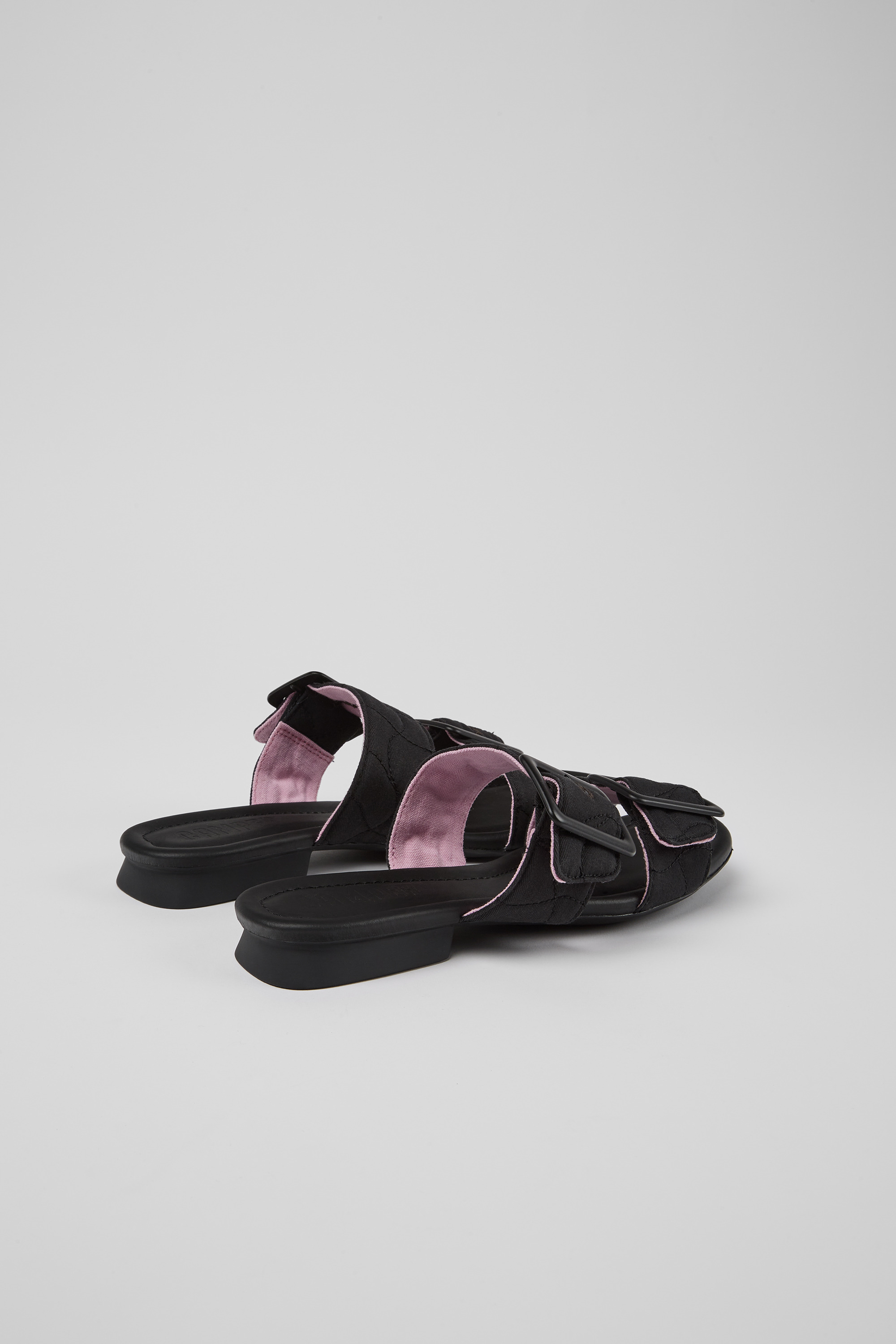 Casi Myra - Black recycled PET sandals for women