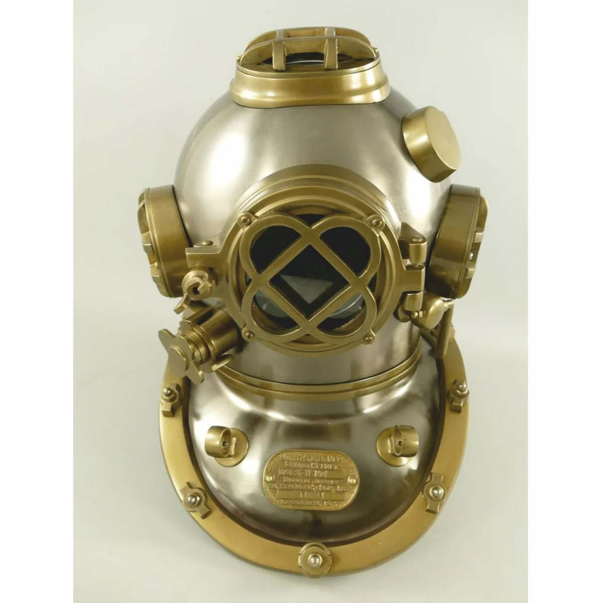 Casa Padrino casco de buceo decorativo de estilo antiguo plata / lat¨®n bru?ido A. 47 cm