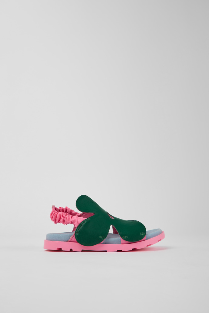 Brutus Sandal Green and pink leather sandals for boys