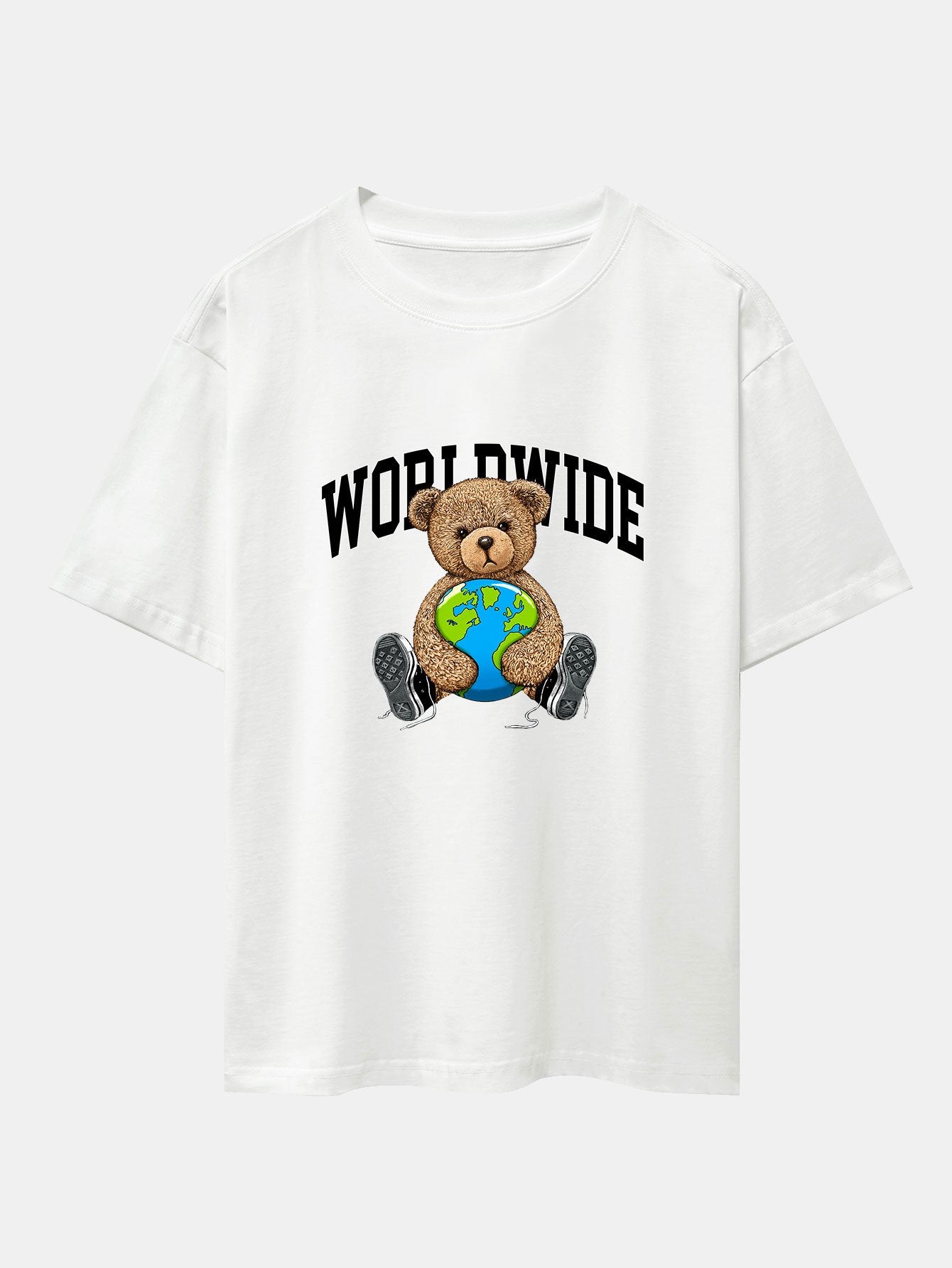 Worldwide Bear Print Heavy Weight Oversize T-Shirt