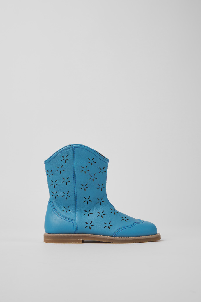 Savina Blue leather boots for kids