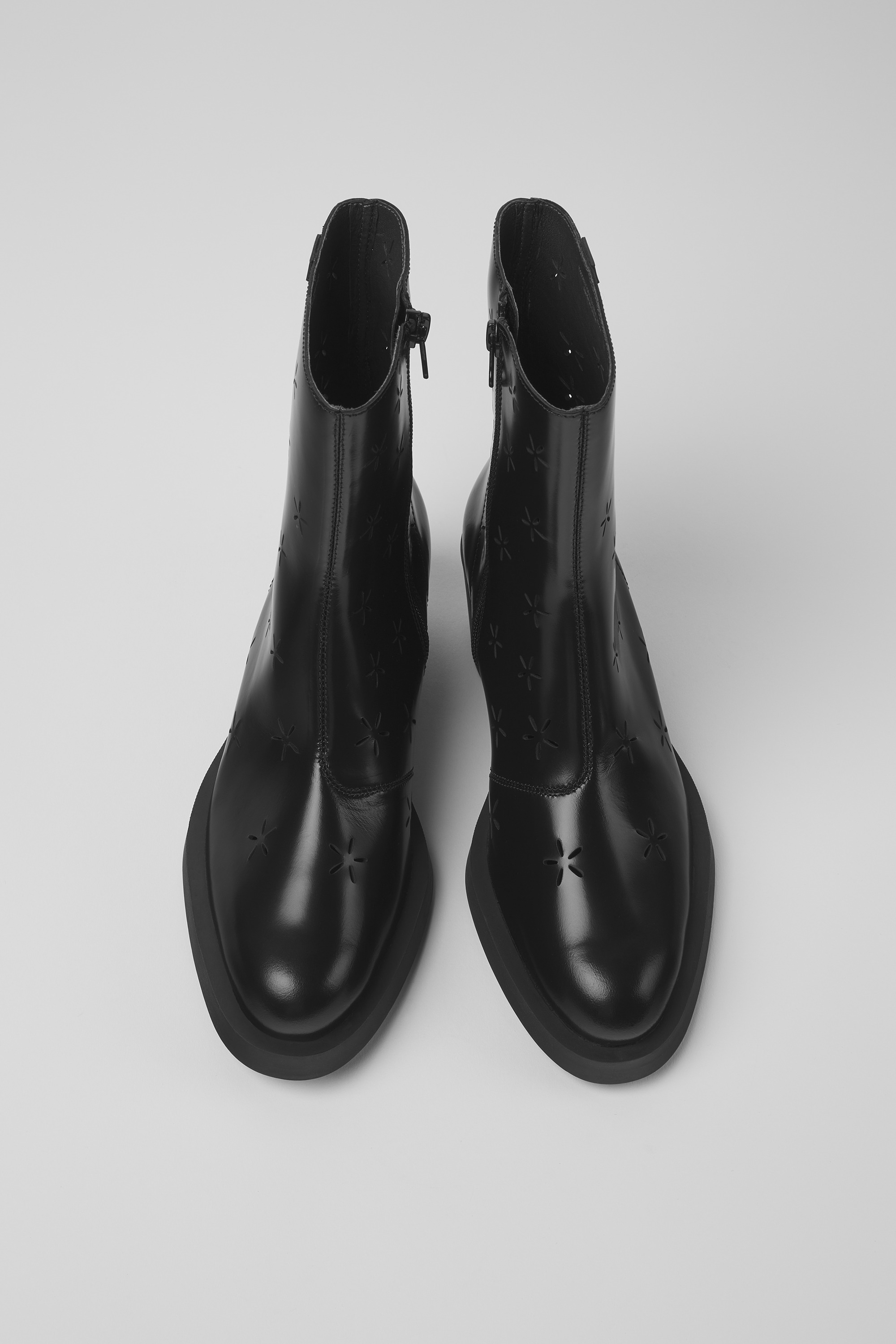 Bonnie - Black leather boots for women