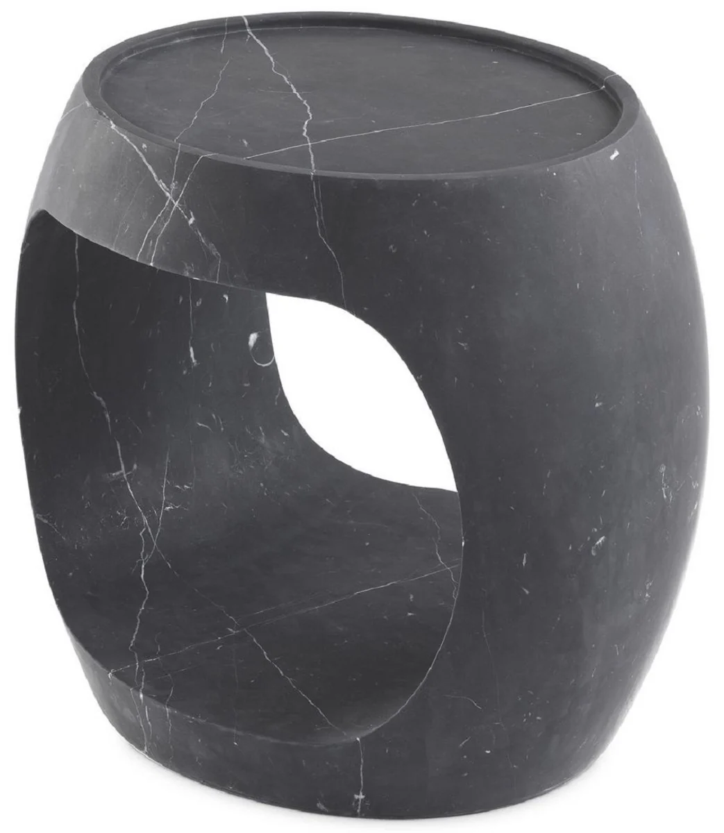 Casa Padrino mesa auxiliar de m¨¢rmol de lujo negro 43 x 36,5 x A. 40,5 cm - Muebles de M¨¢rmol - Calidad de Lujo