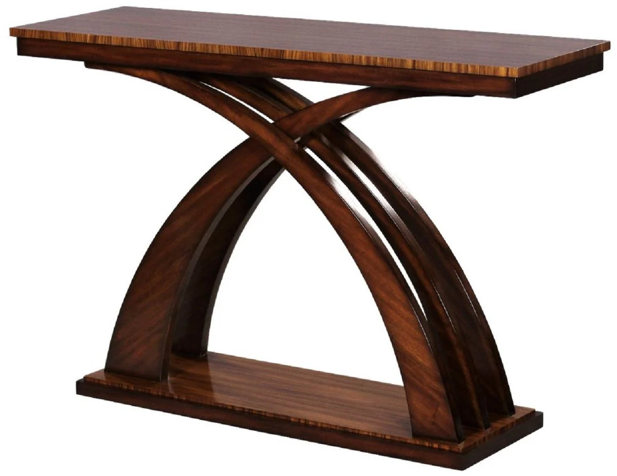 Casa Padrino Consola Art Deco de Lujo Marr¨®n Oscuro / Marr¨®n 120 x 40 x A. 80 cm - Consola de Caoba - Muebles de Sal¨®n Art Deco