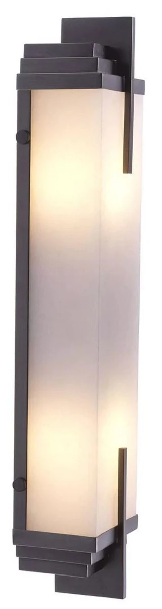 Casa Padrino lámpara de pared de lujo bronce / alabastro 10,5 x 8,5 x A. 51 cm - Lámpara de pared con pantalla de alabastro - Luces de Lujo