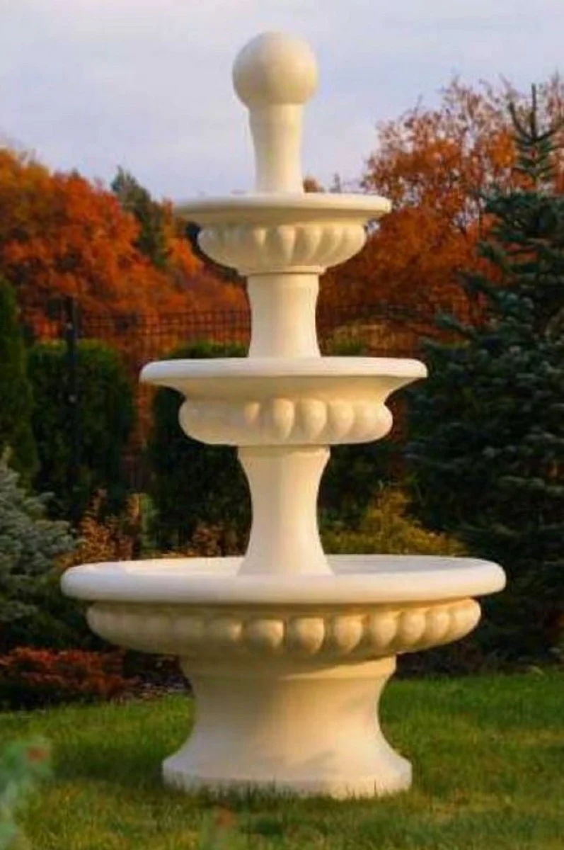 Casa Padrino fuente barroco arena ? 120 x A. 211 cm - Magn¨ªfica fuente de jard¨ªn de estilo barroco - Fuente redonda de piedra para decoraci¨®n de jard¨ªn - Accesorios de decoraci¨®n de jard¨ªn barroco