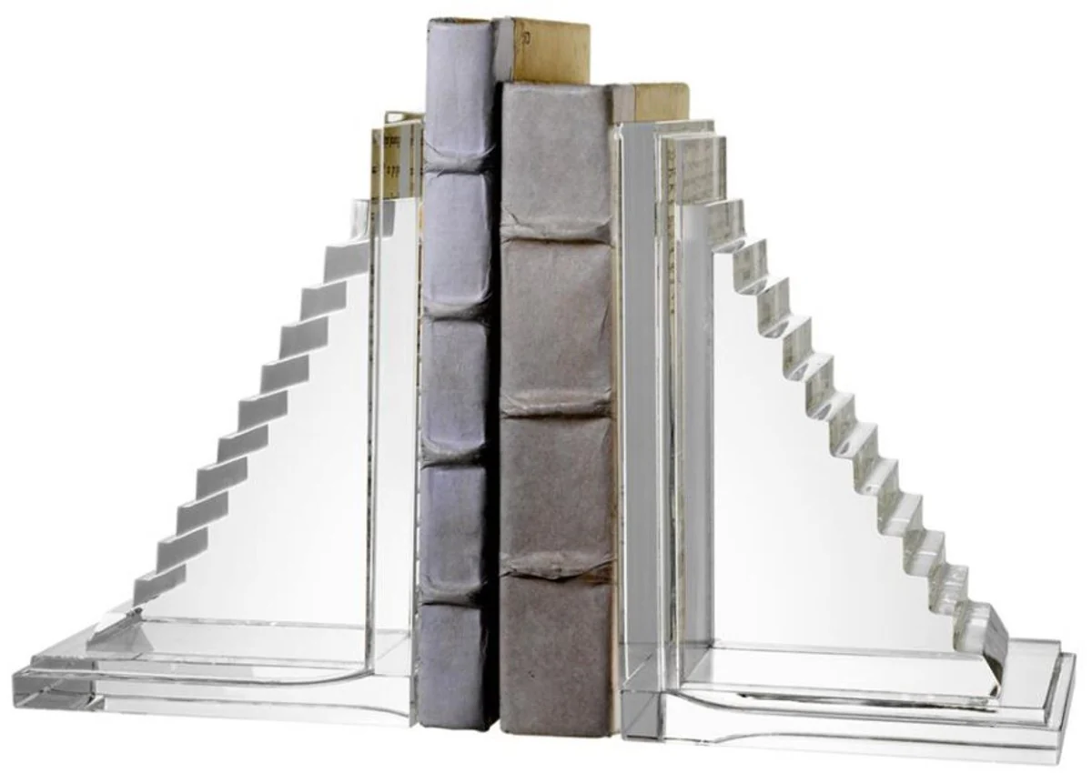 Sujetalibros de vidrio de cristal diseñador Casa Padrino juego de 2 - decoraciones del hotel de lujo