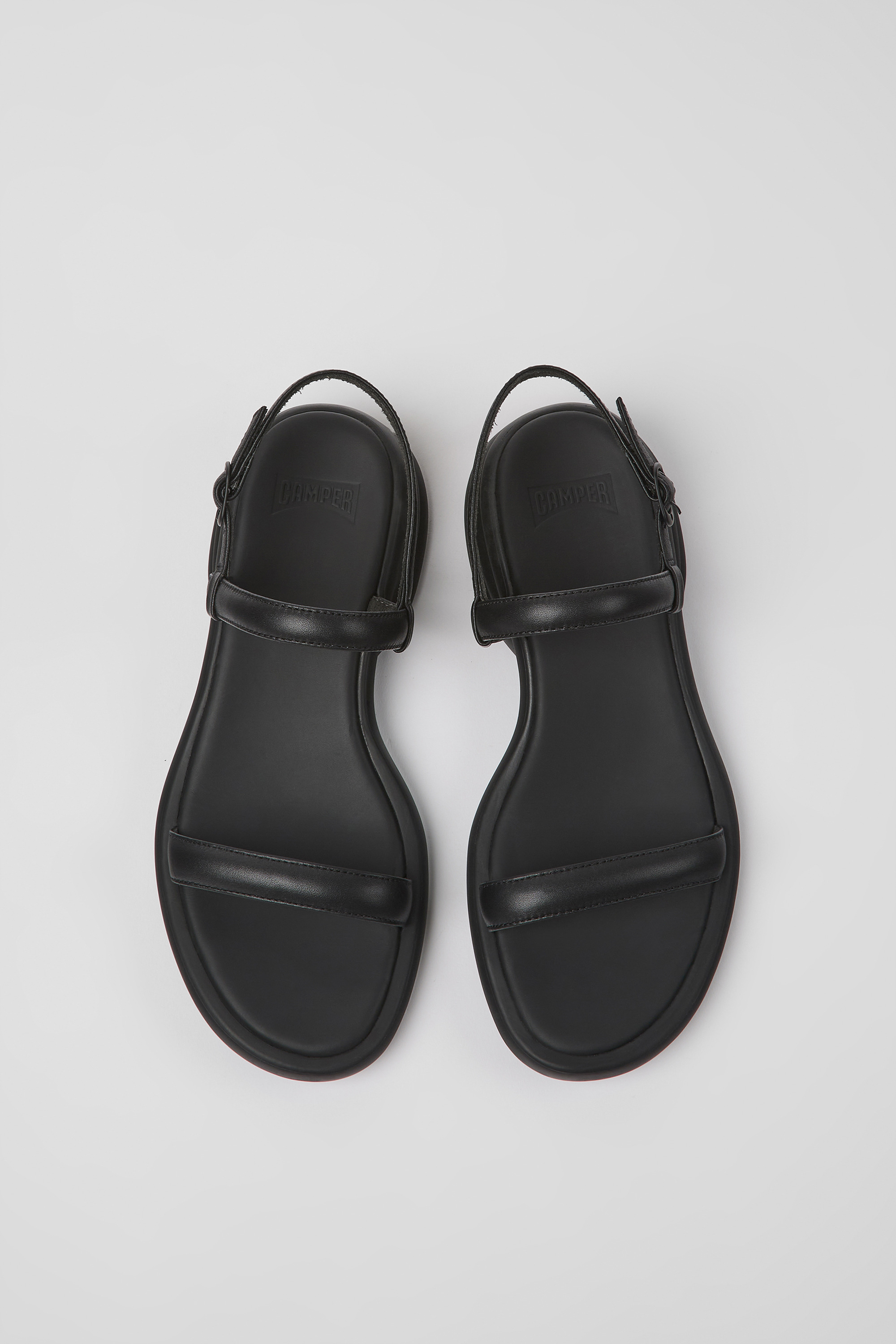 Spiro - Black leather sandals for women