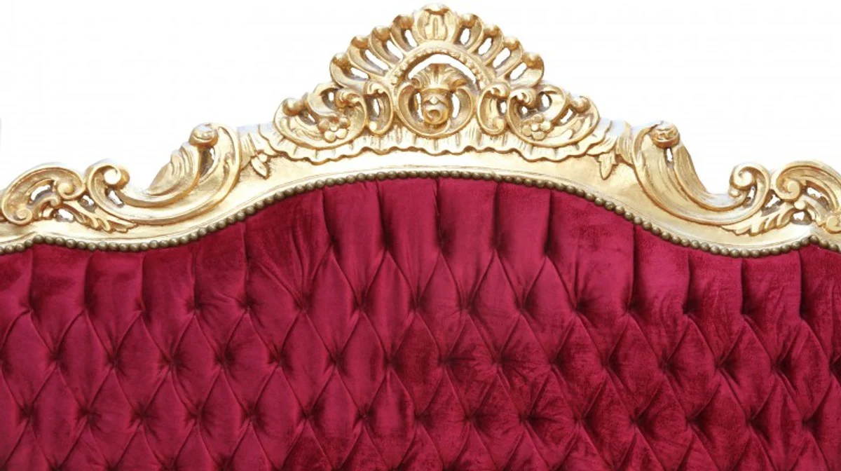 Casa Padrino Baroque sofa Master Bordeaux Red / Gold Antique Furniture