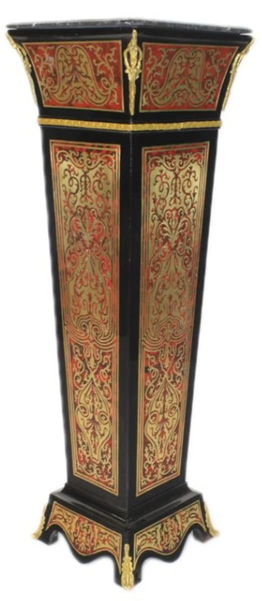 Magnificent large Casa Padrino baroque column Boulle with marble slab