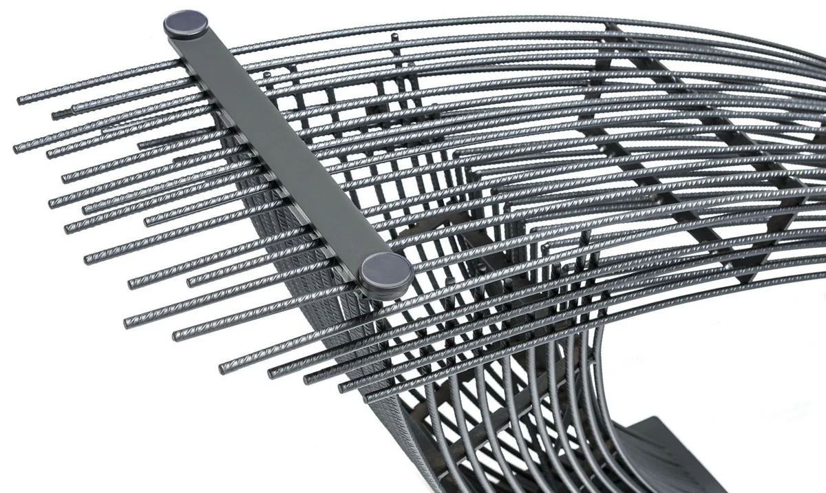 Casa Padrino Mesa de Comedor de Lujo con Tapa de Vidrio Gris - Varios Tama?os - Hecho en Italia