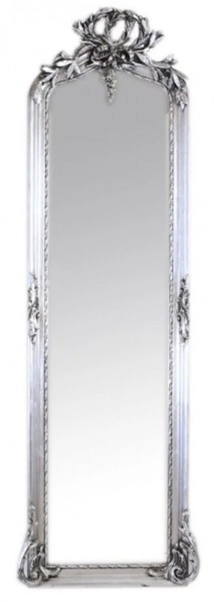 Casa Padrino luxury baroque wall mirror silver 175 x 55 cm - solid and heavy - antique style mirror