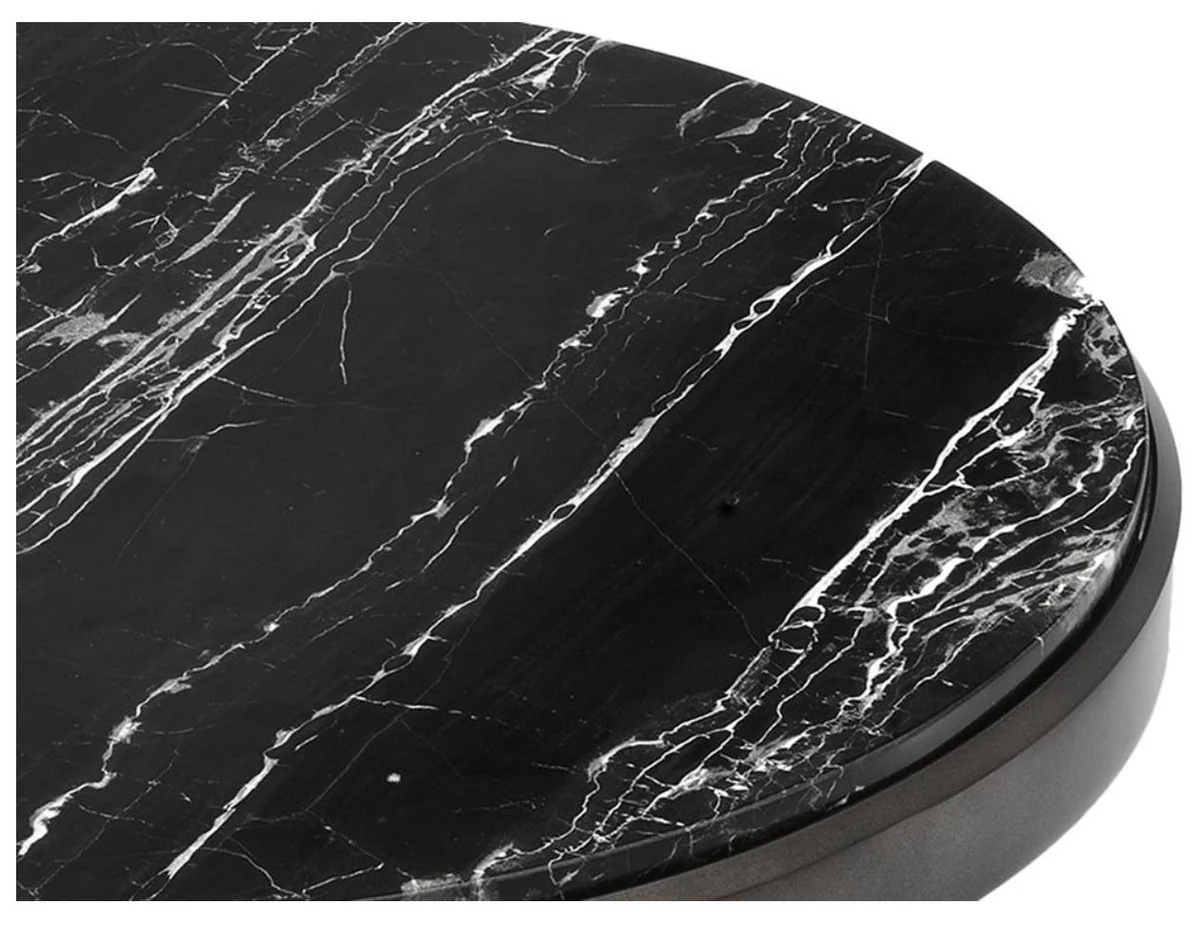 Casa Padrino mesa auxiliar de lujo bronce / negro Ø 50,5 x H. 58,5 cm - Muebles de Lujo