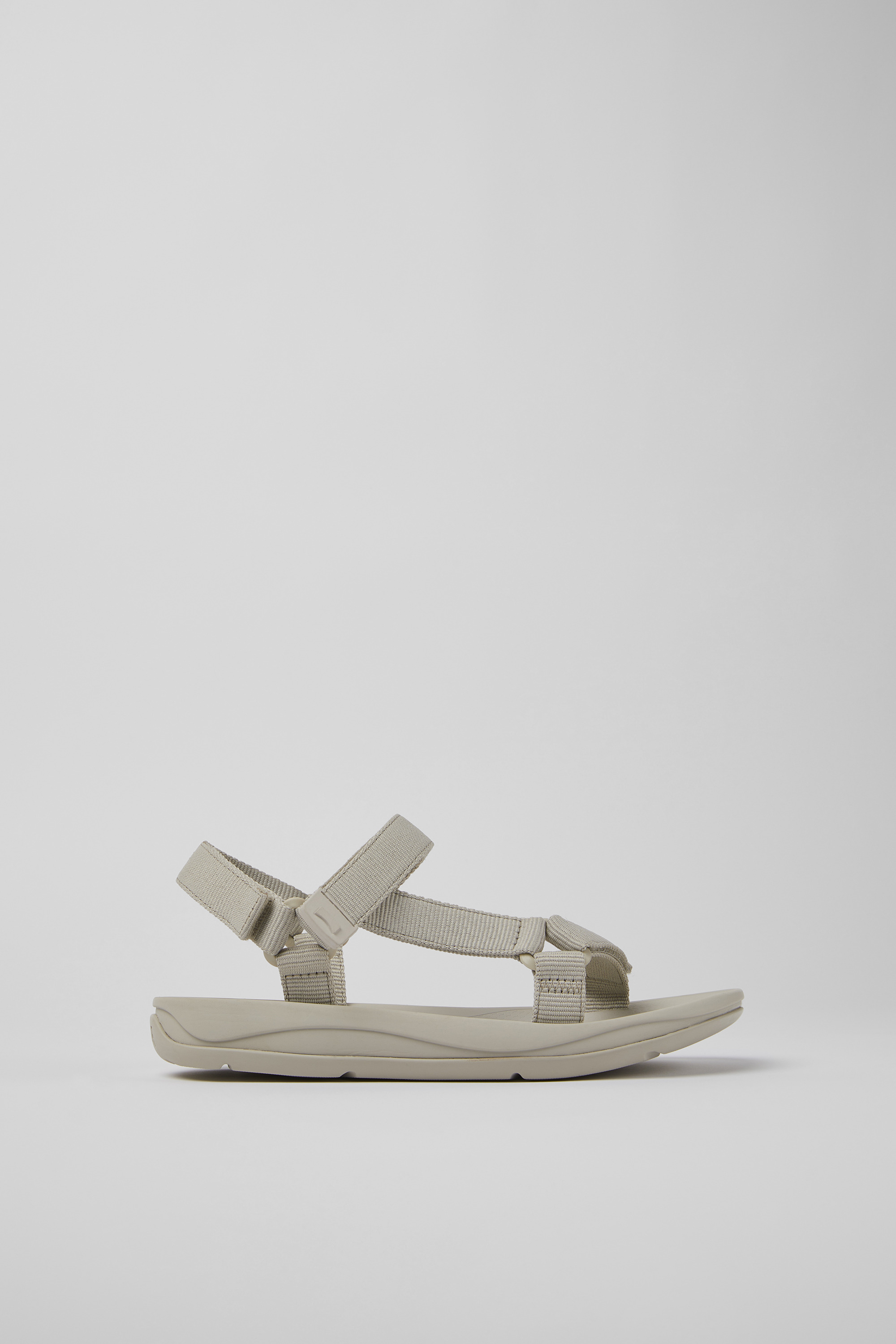 Match - Gray textile sandals for women
