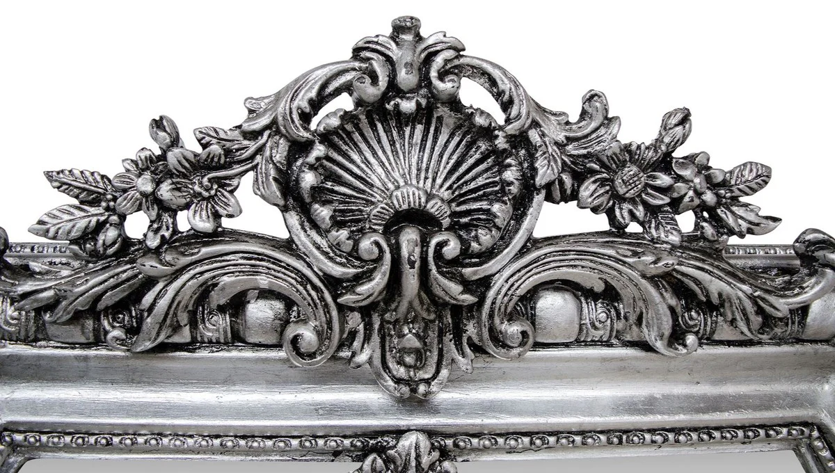 Casa Padrino espejo de estilo antiguo / espejo de pared plateado 118 x H. 207 cm - Muebles de Sal¨®n Barroco