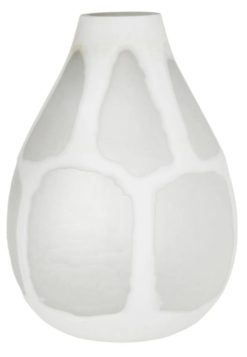 Casa Padrino jarrón deco glass blanco Ø 24 x H. 33 cm - Decoraciones de Lujo