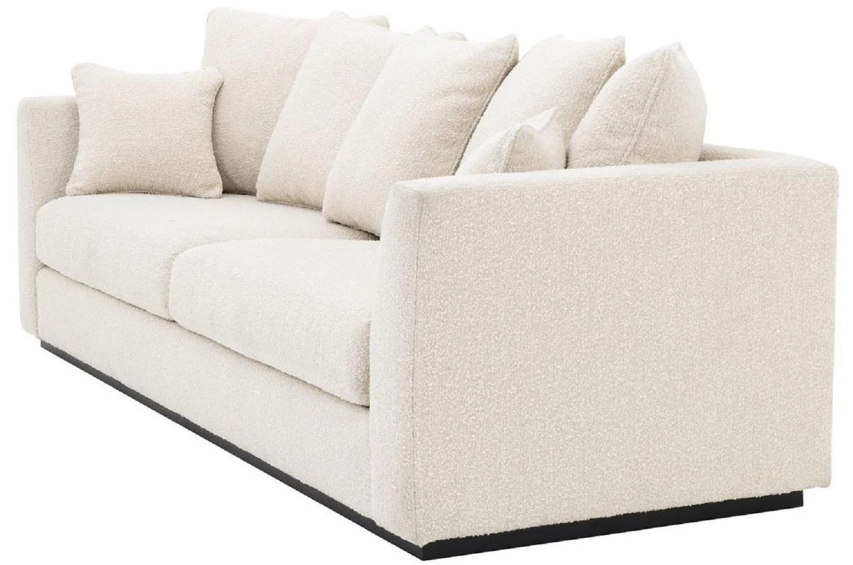 Casa Padrino sof¨¢ de sal¨®n de lujo crema / negro 255 x 100 x A. 90 cm - Sof¨¢ con 7 cojines - Calidad de Lujo