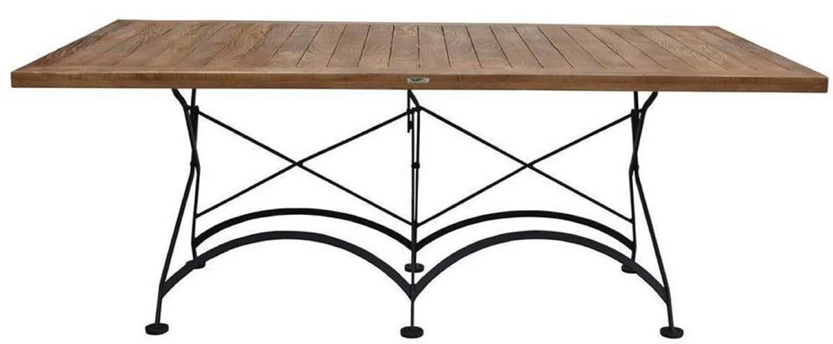 Casa Padrino mesa de comedor de jard¨ªn Art Nouveau marr¨®n / negro 180 x 80 x A. 76 cm - Mesa de jard¨ªn plegable - Muebles de Gastronom¨ªa y de Jard¨ªn Barrocos y Art Nouveau