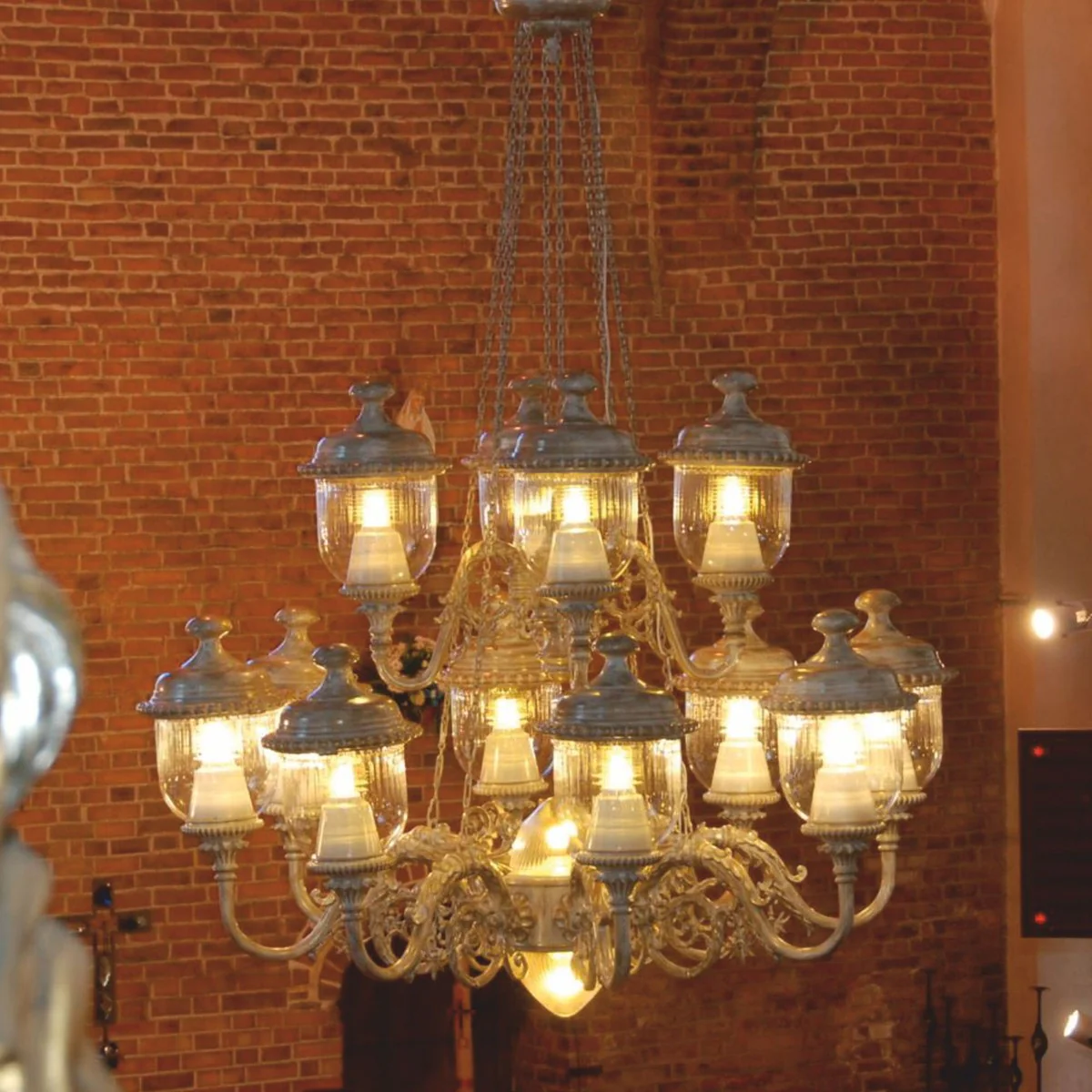 Casa Padrino l¨¢mpara de ara?a barroco de lujo gris ? 247,5 x Al. 250 cm - L¨¢mpara de ara?a gigante para hotel