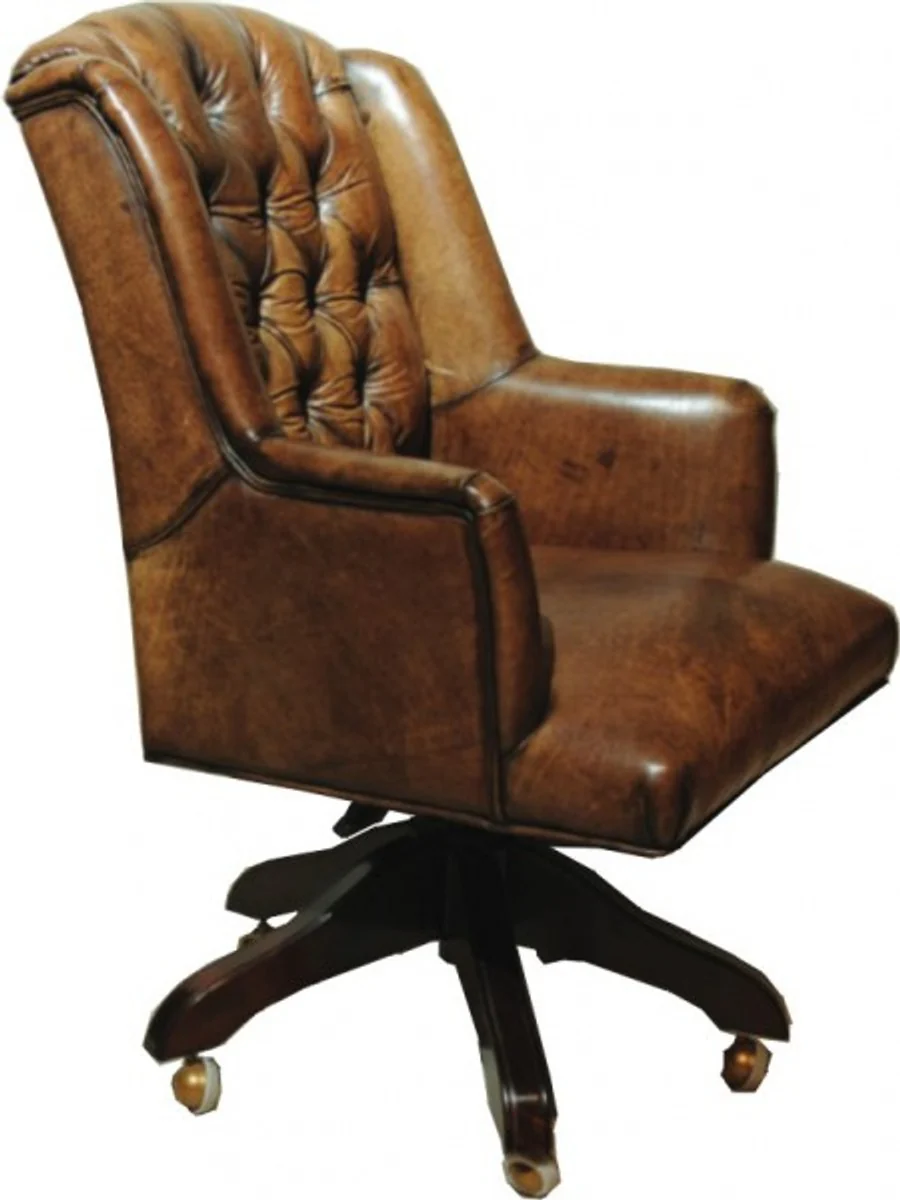 Casa Padrino luxury leather executive chair office chair brown swivel desk chair - head office