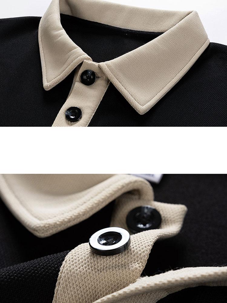 Relax Fit Contrast Waffle Polo Sweatshirt