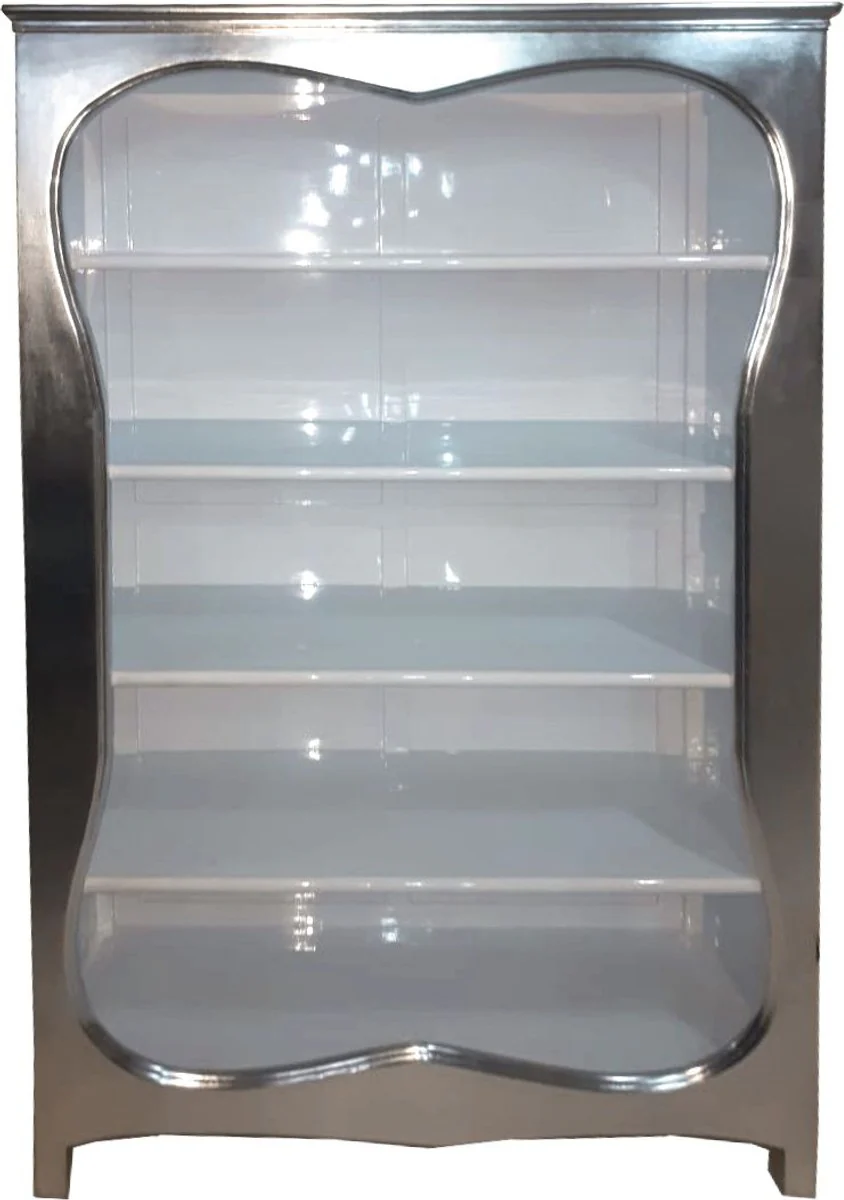 Estanter¨ªa barroca Casa Padrino blanco / plateado 120 x H 185 cm estanter¨ªa estanter¨ªa mueble