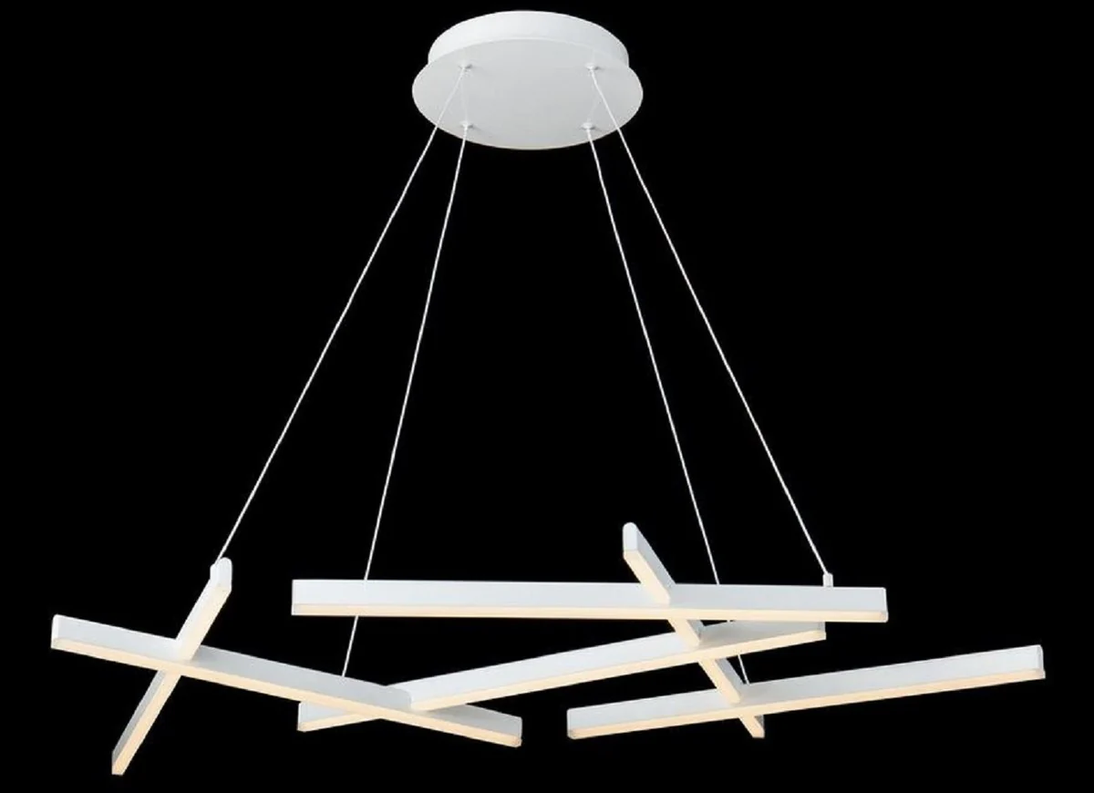 Casa Padrino lámpara colgante LED de diseño blanco 101 x 66 x H. 5,5 cm - Colección de Lujo