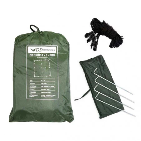 DD Hammocks Tarp 3x3 verde oliva - Toldo Bushcraft