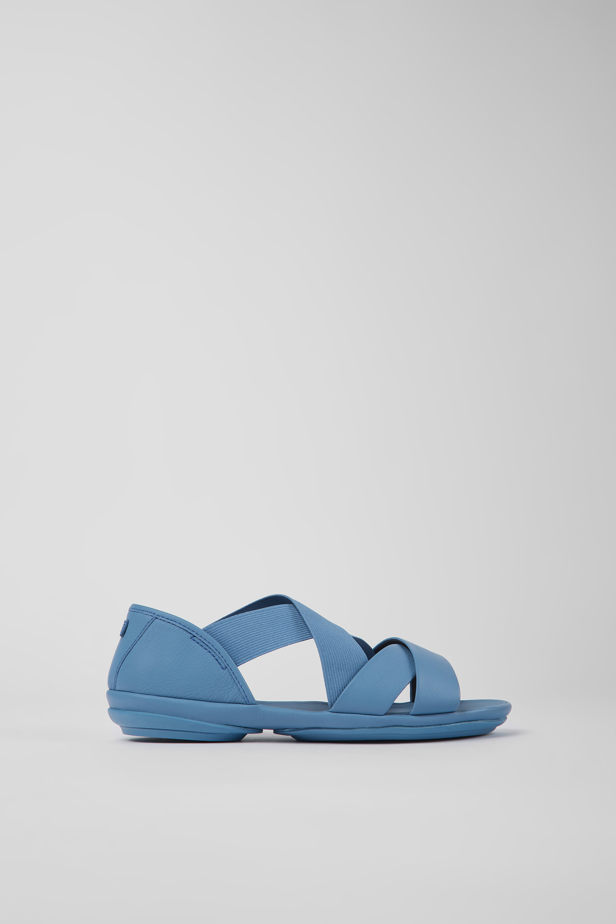 Right - Blue leather sandals for women