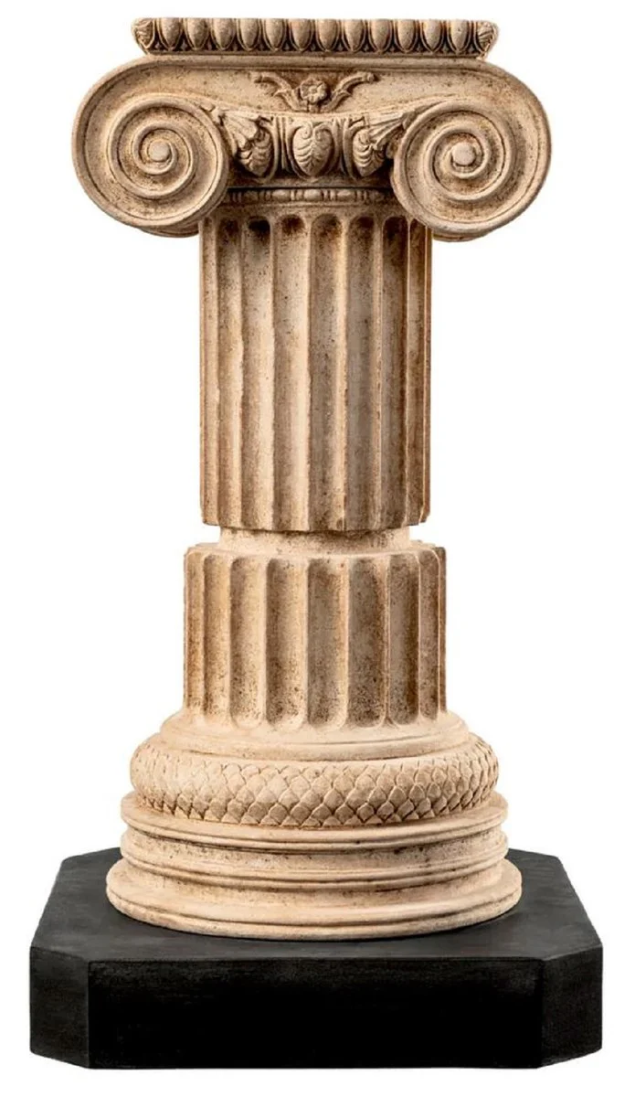 Casa Padrino columna barroco de lujo beige / negro 24 x 22 x A. 45 cm - Magnífica columna de mármol de estilo barroco - Magníficos accesorios decorativos de mármol barroco