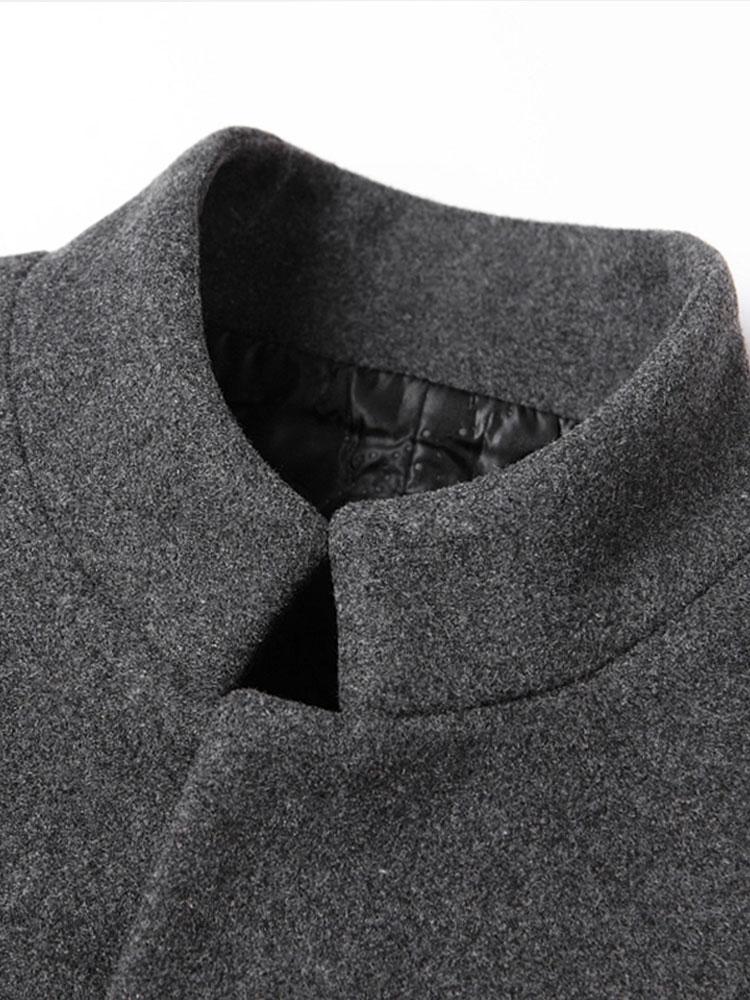 Stand Collar Woolen Overcoat