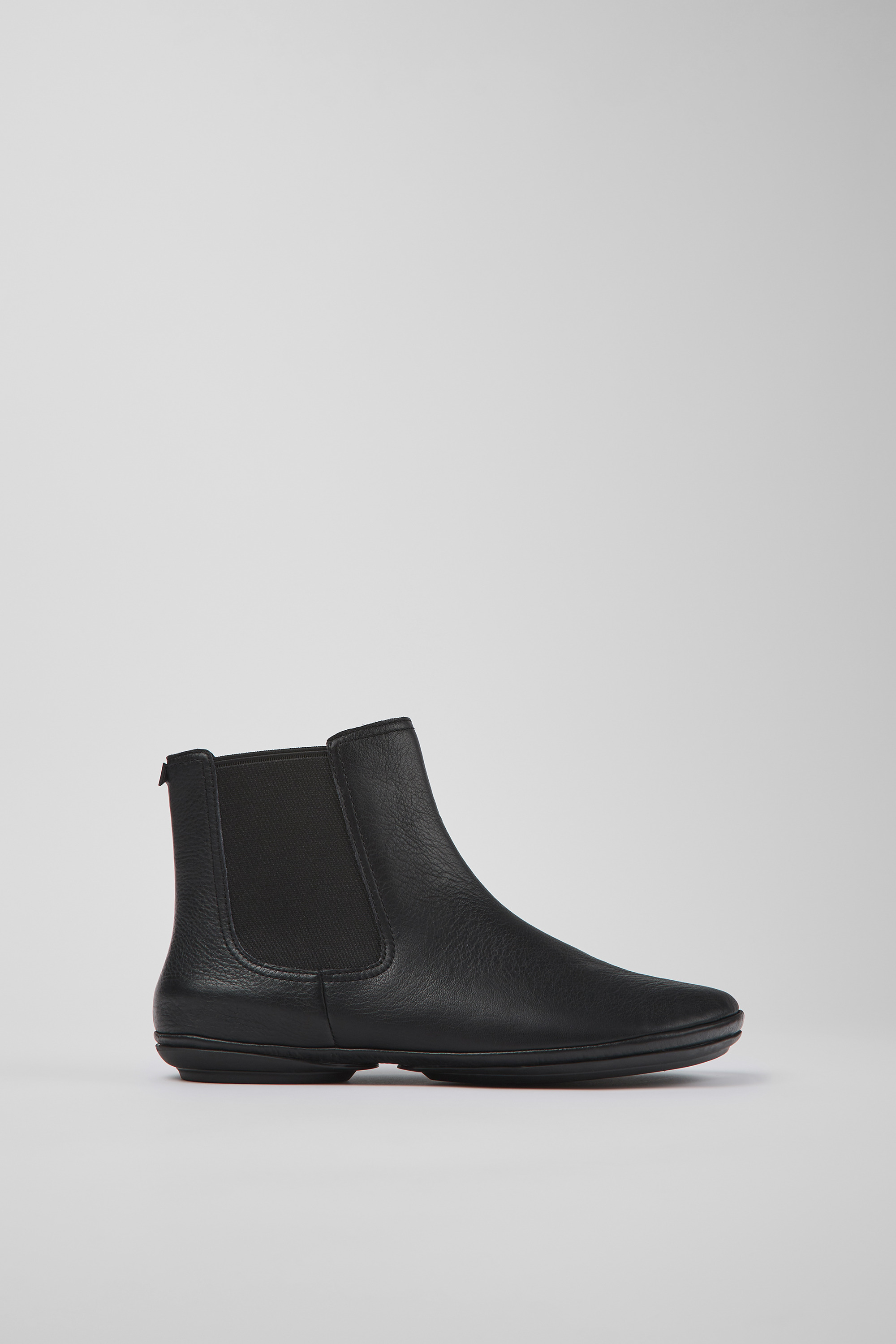 Right - Black leather ankle boots