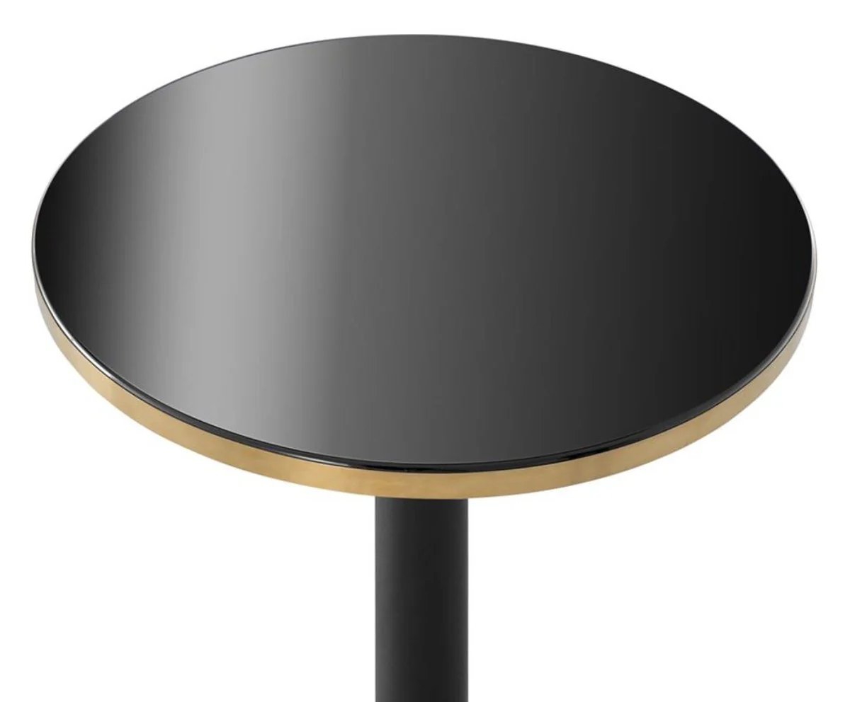 Casa Padrino luxury bar table black / brass Ø 60 x H. 110 cm - Luxury Collection