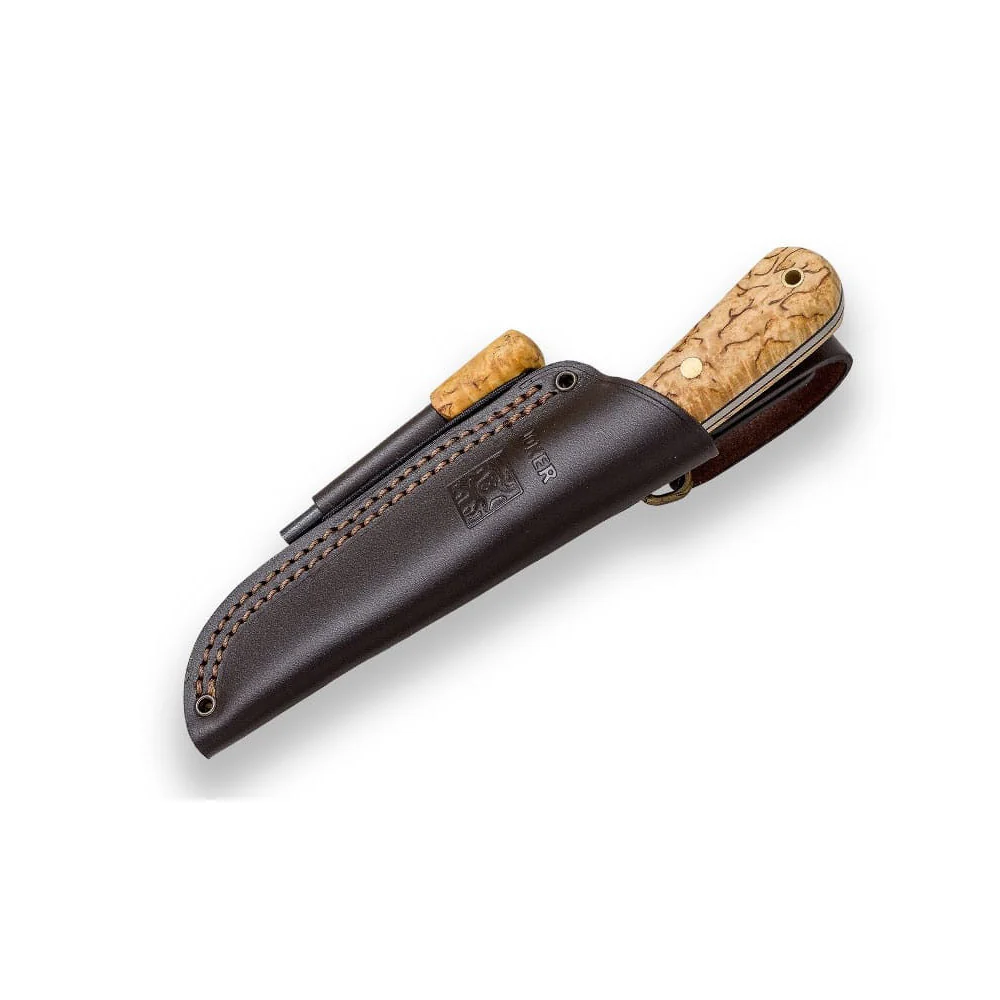 Joker Montañero abedul rizado con ferrocerio - Cuchillo de supervivencia y bushcraft