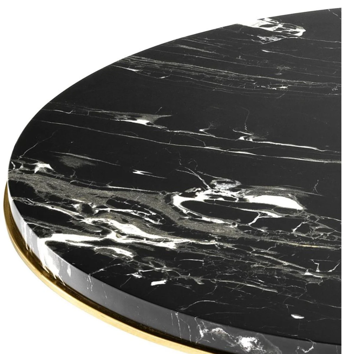 Casa Padrino mesa de estar de lujo en oro con tapa de mármol negro 50 x H. 57 cm - edición limitada