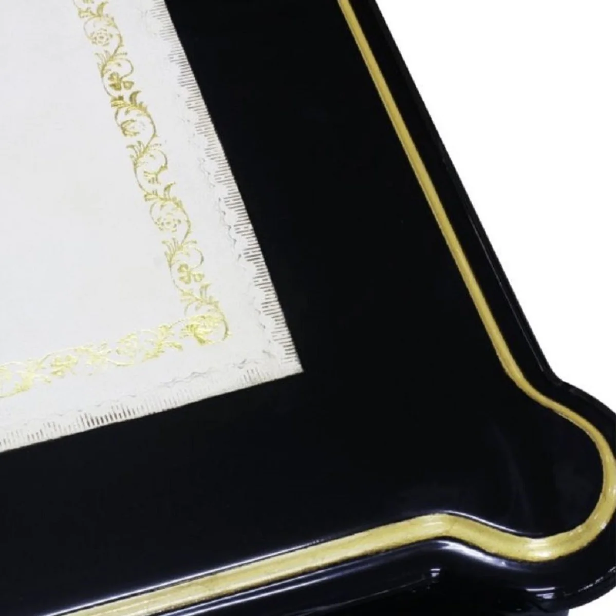 Casa Padrino escritorio barroco con 3 cajones negro / blanco / oro 108 x 61 x H. 77 cm - Muebles de Oficina Barrocos