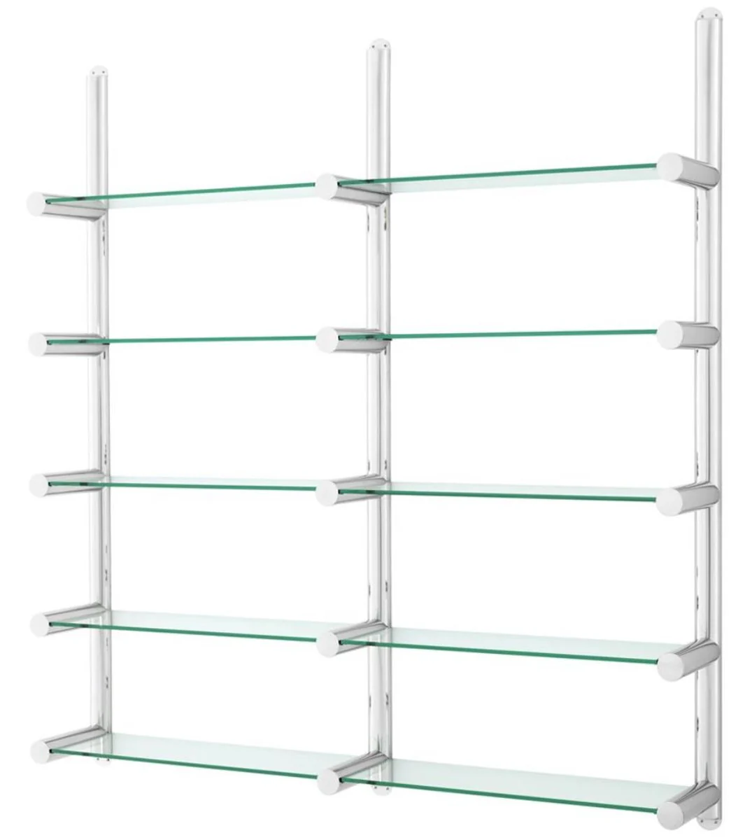 Casa Padrino Living Room Wall Shelf / Bookshelf Silver 211.5 x 33 x H. 228 cm - Luxury Furniture