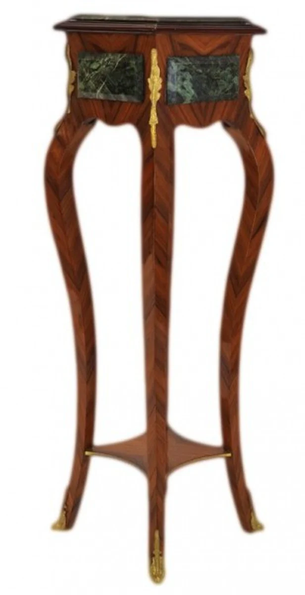 Casa Padrino baroque pillars set with marble trim Mahogany Brown - Side Set - column (2 pcs)