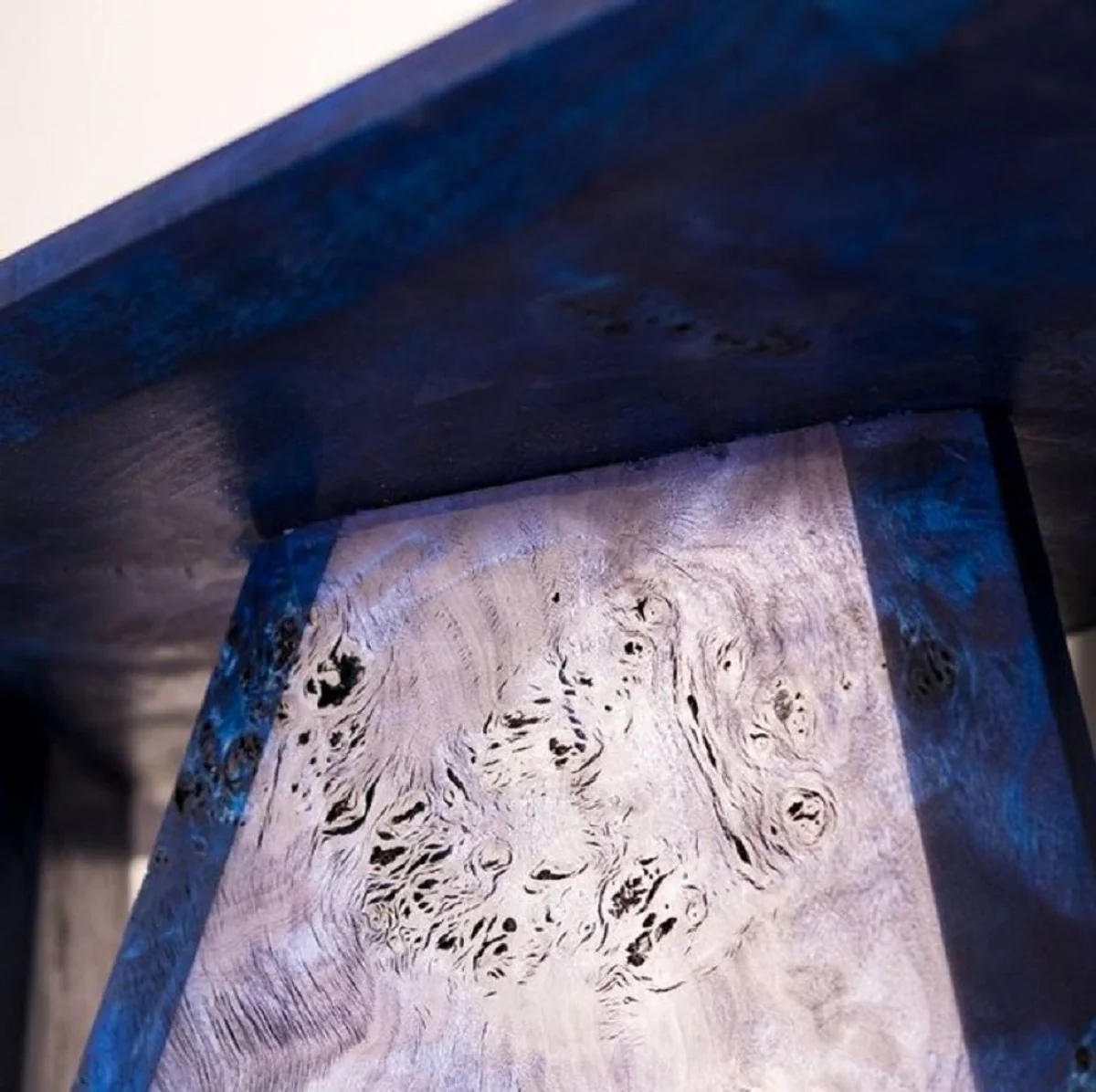 Casa Padrino consola de lujo azul 154 x 40 x A. 80 cm - Mesa consola de madera con vetas - Muebles de sal¨®n - Muebles de lujo - Interiores de lujo