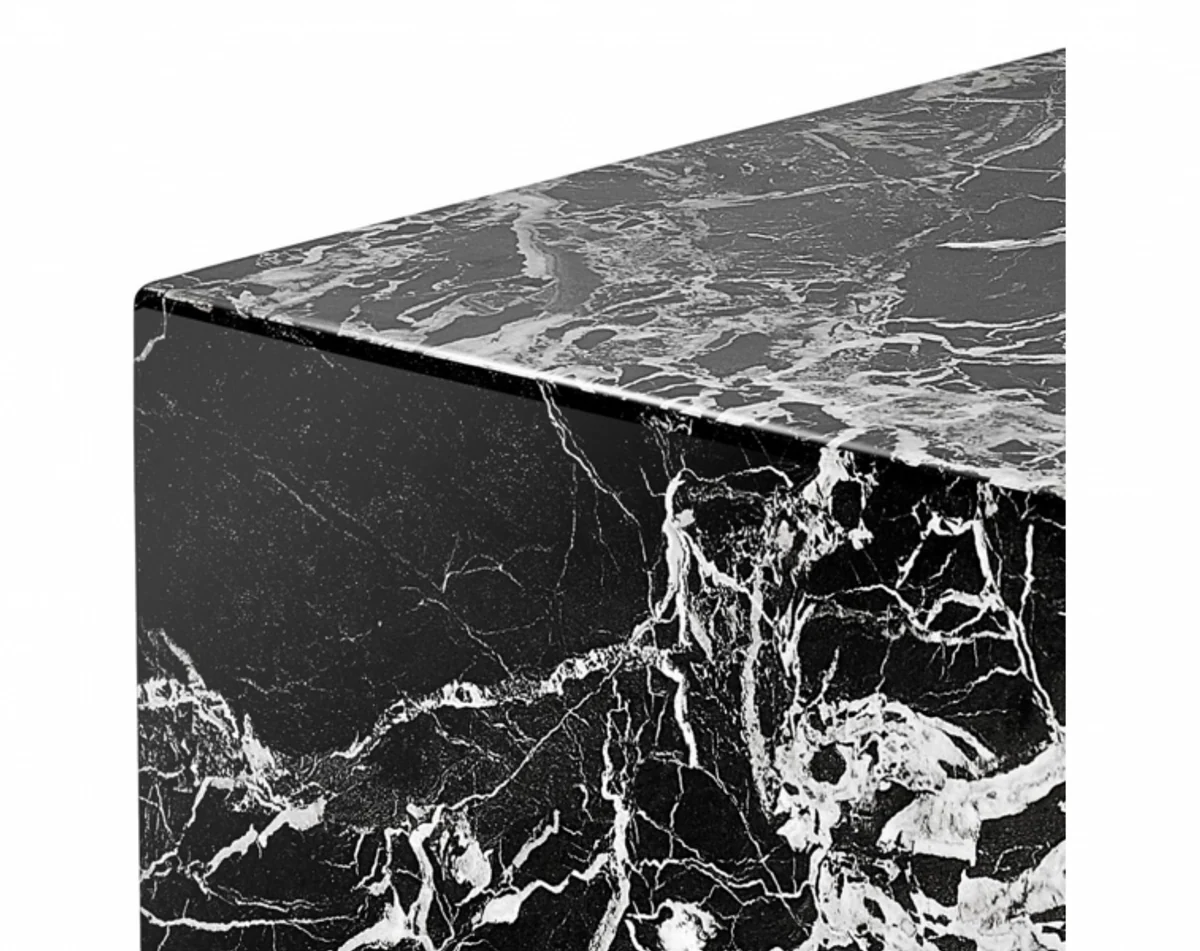 Casa Padrino luxury art deco designer side table black faux marble - Luxury Quality
