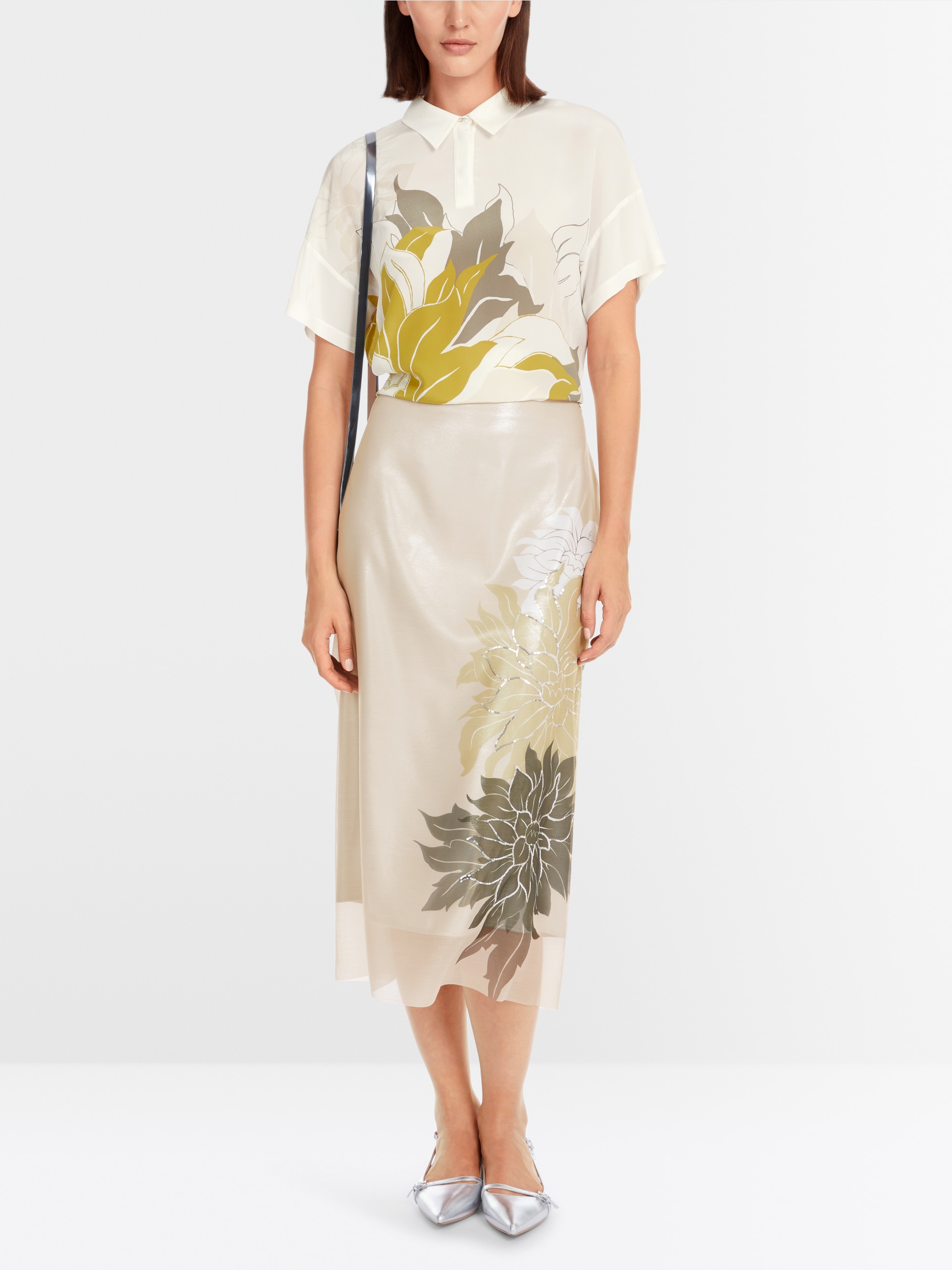 Marc-Cain Silk blouse with floral pattern