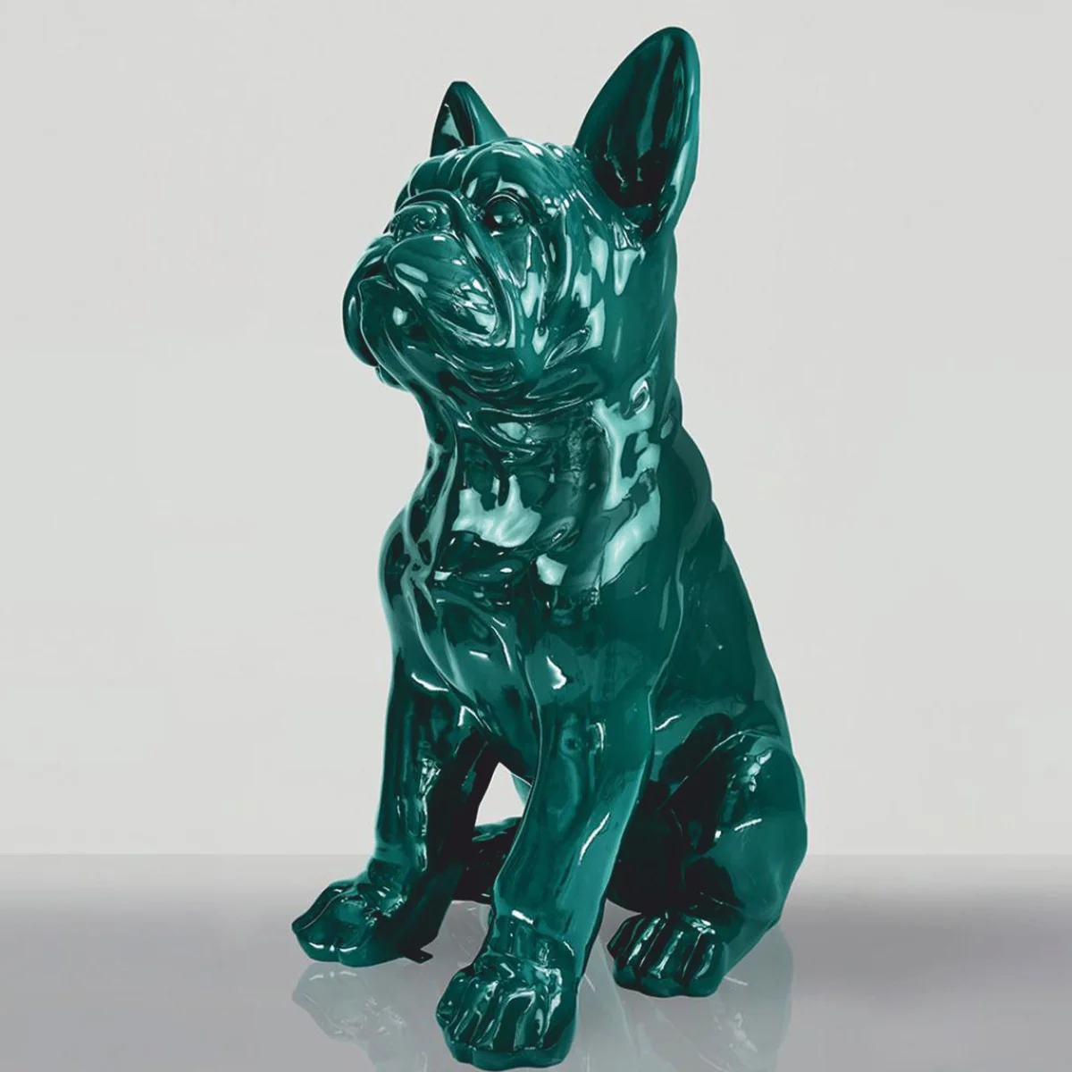 Casa Padrino escultura decorativa XXL perro bulldog verde A. 170 cm - Figura decorativa de jard¨ªn