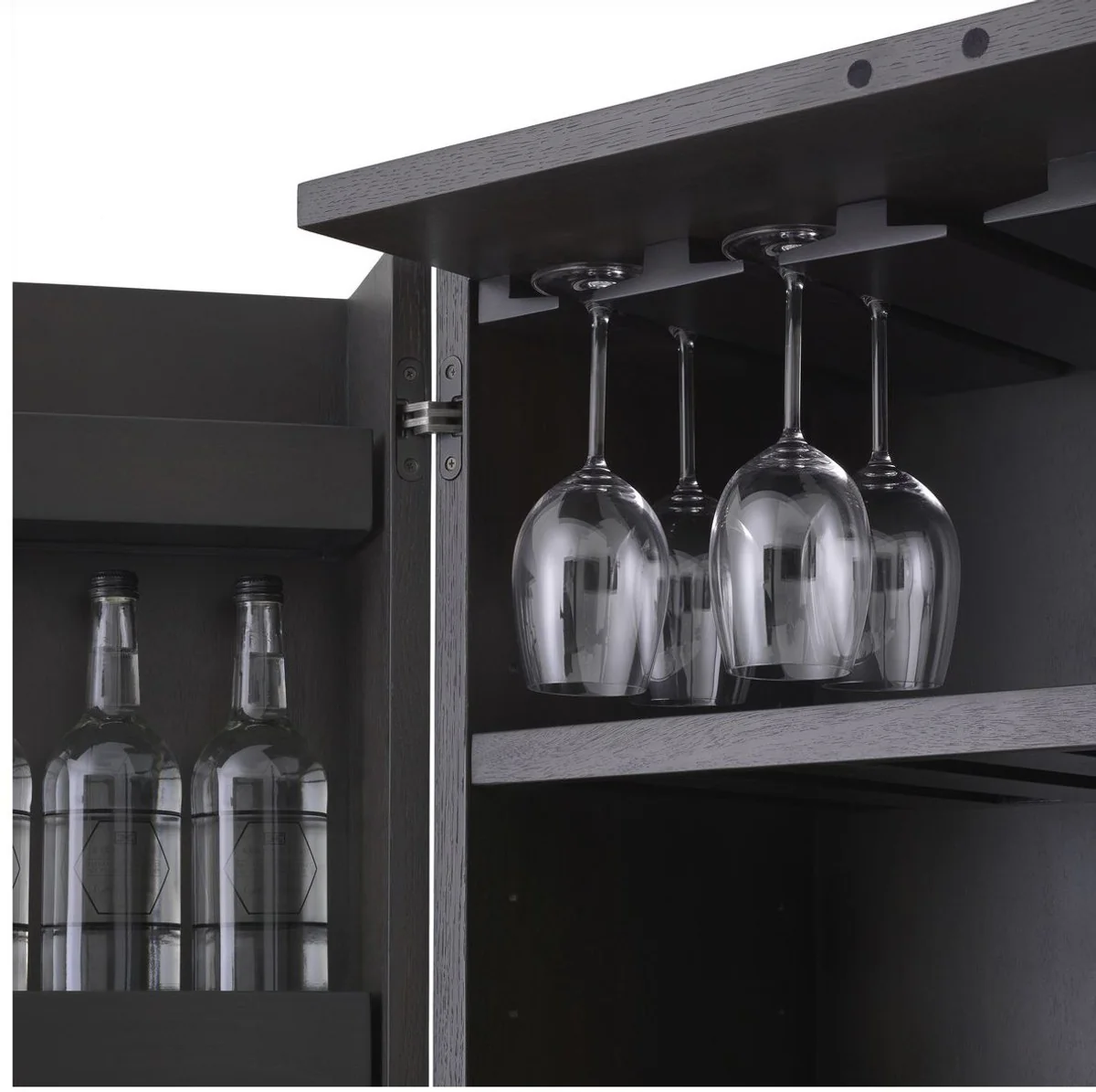 Casa Padrino gabinete de vino de lujo gris antracita / bronce 82,5 x 51 x A. 168 cm - Armario bar de caoba con 2 puertas - Muebles de Bar - Calidad de Lujo