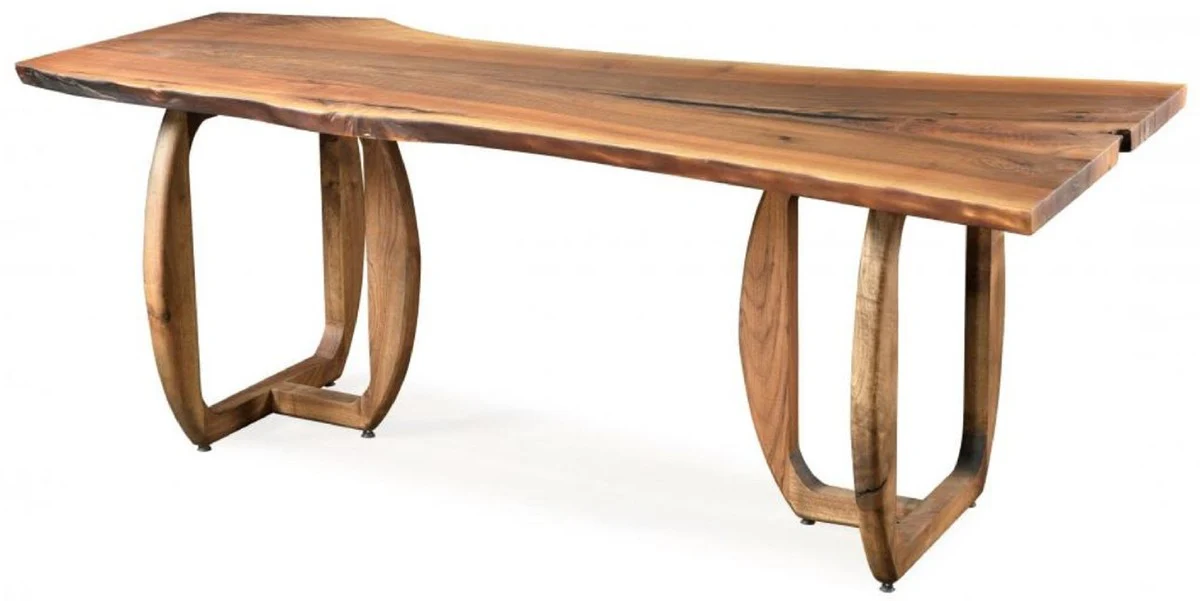 Casa Padrino mesa de comedor de madera maciza de lujo marr¨®n 200 x 100 x A. 76 cm - Mesa de cocina de madera maciza de nogal - Muebles de comedor - Muebles de madera maciza - Muebles de lujo