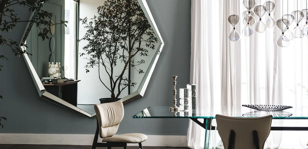 Casa Padrino espejo de lujo 200 x 10 x A. 200 cm - Espejo de pared noble con borde de espejo - Colecci¨®n de Lujo